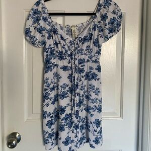 Jessica Simpson Blue Floral Midi Dress